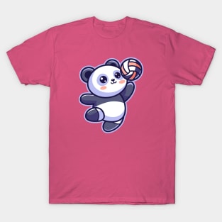 Cute Panda Volleyball Player T-Shirt